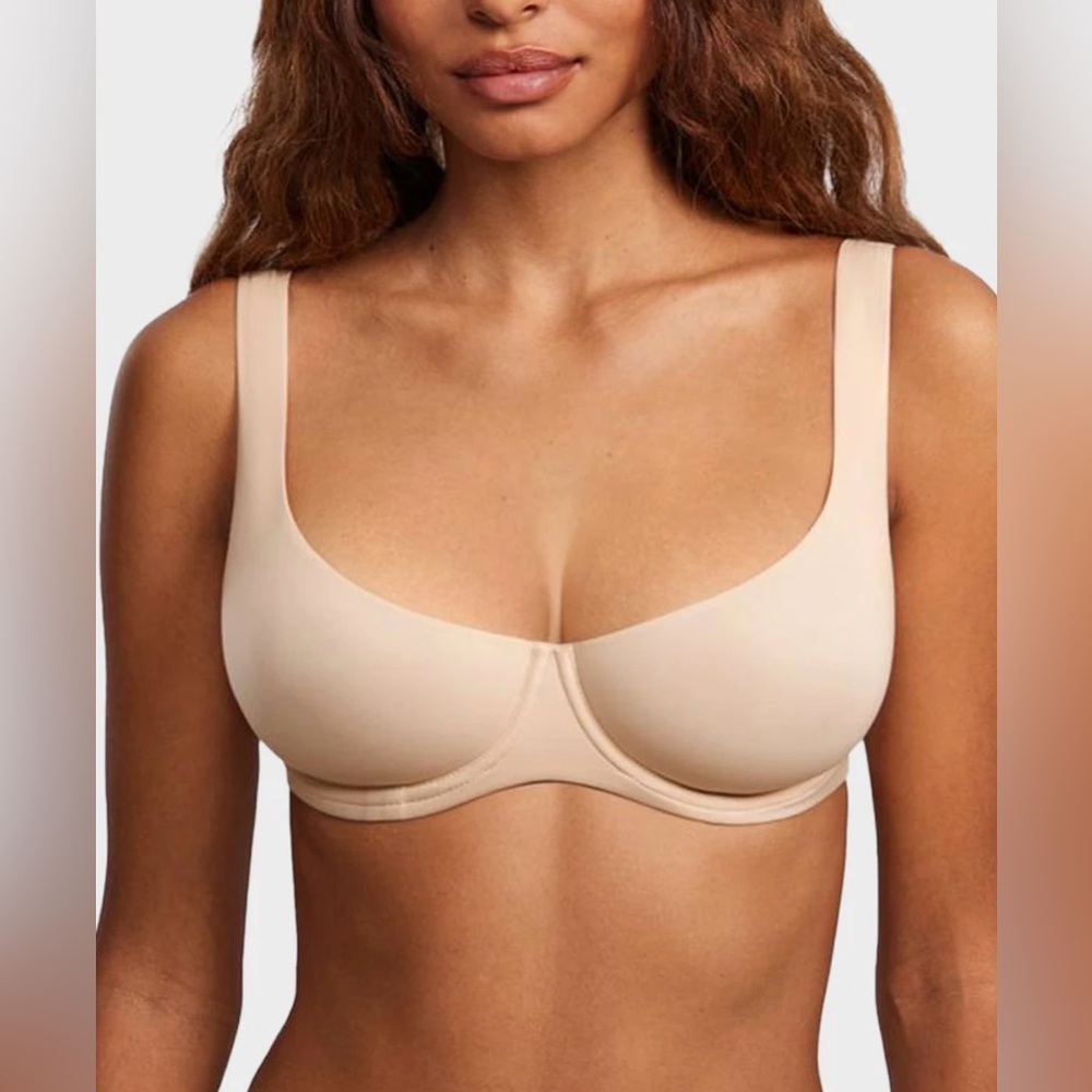 SHECURVE SAND UNDERWIRE SEAMLESS UNLINED BALCONETTE BRA